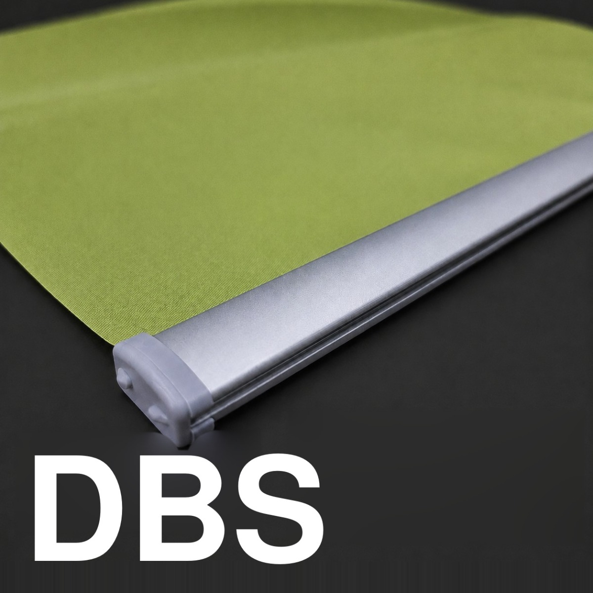 DBS – Kandiline metallist alaliist. Matt hõbedane. Nähtav metallist alaliist kanga alaservas. Kandiline profiil ja matt hõbedane pind.